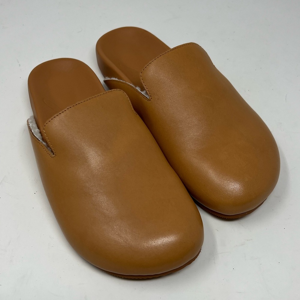 J. Crew pacific Sherpa lined leather mule